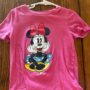Old Navy Pink Minnie Mouse Graphic Tee with Red Bow